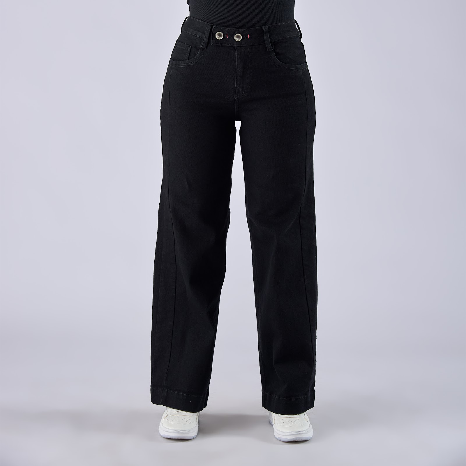 Jean dama wide leg tiro medio licrado - Vista 4