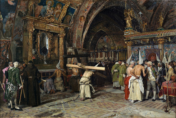 Penitents In The Lower Basilica Of Assisi 1874