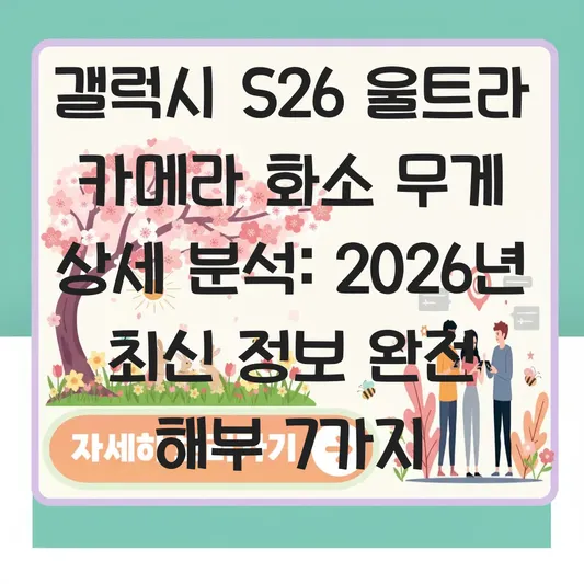 갤럭시 S26 울트라 카메라 화소 무게 상세 분석