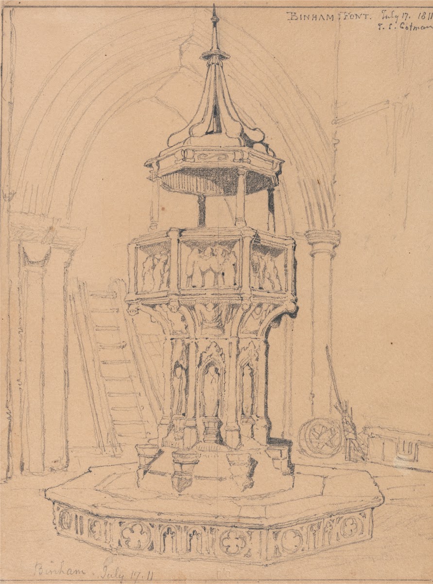 Font in Binham Church Norfolk 1811