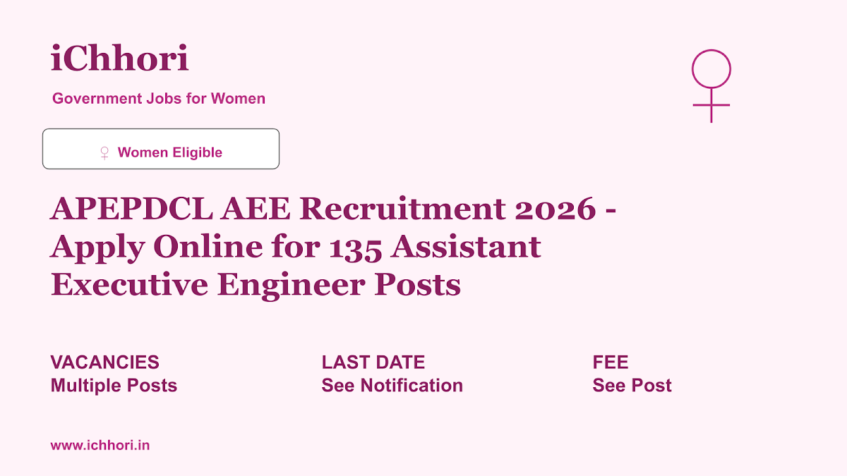 APEPDCL AEE Recruitment 2026 - Apply Online for 135 Assistant Executive Engineer Posts - iChhori