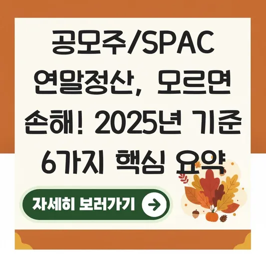 공모주 투자 수익 및 스팩(SPAC) 합병 주식 연말정산 소득 포함 기준 대표 이미지