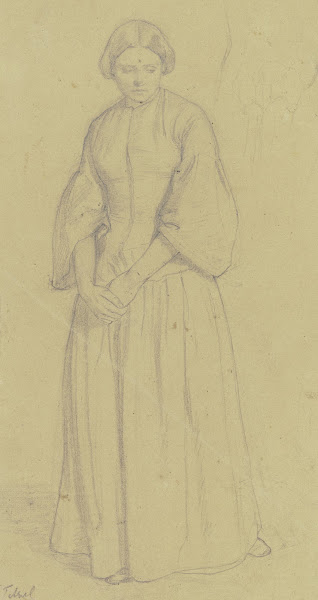 Stehende Frau Studie zum Tetzel 1854