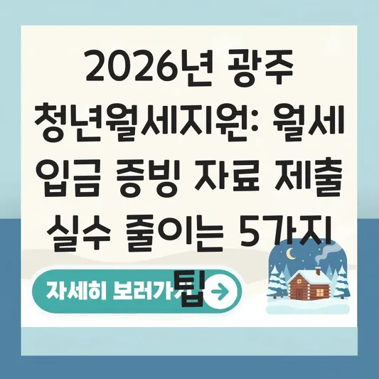 2026년 광주 청년월세지원 월세 입금 증빙 자료 및 통장 사본 업로드 요령 대표 이미지