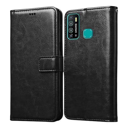 For Infinix Hot 9 | Premium Leather Finish | Inbuilt Pockets & Stand | Flip Case