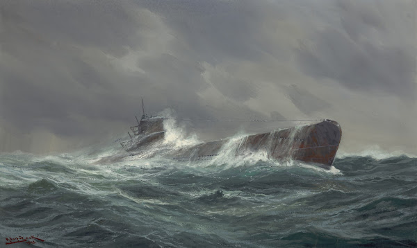 Submarine at sea 1943 8506x5080 (1)