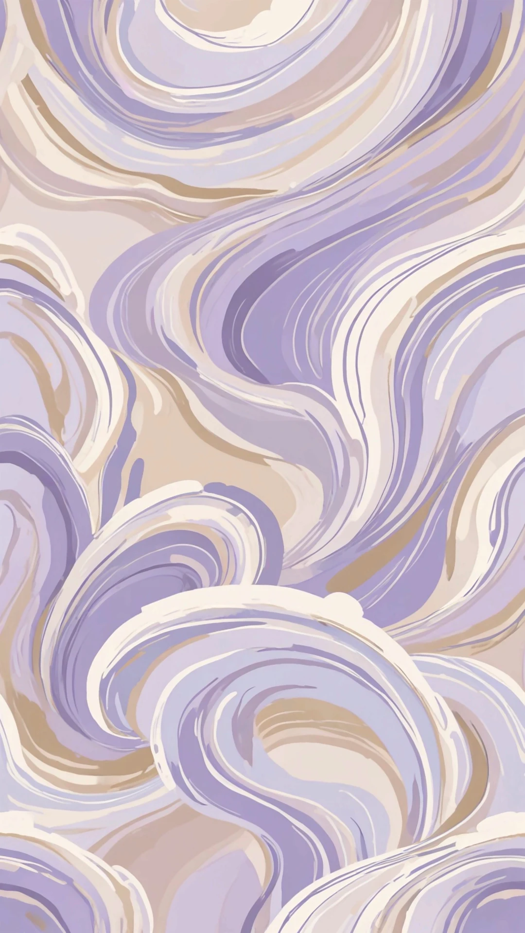 Pastel Lavender Swirls Abstract Art, Fluid Organic Pattern - Free 4K mobile Wallpaper