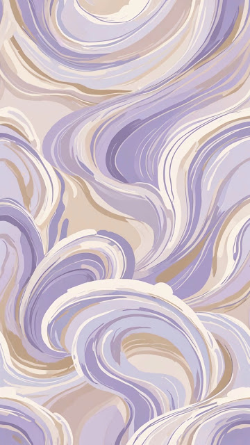 Pastel Lavender Swirls Abstract Art, Fluid Organic Pattern - Free mobile Wallpaper