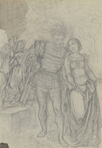 Faust und Gretchen im Hintergrund Marthe und Mephisto ca 1835 1840