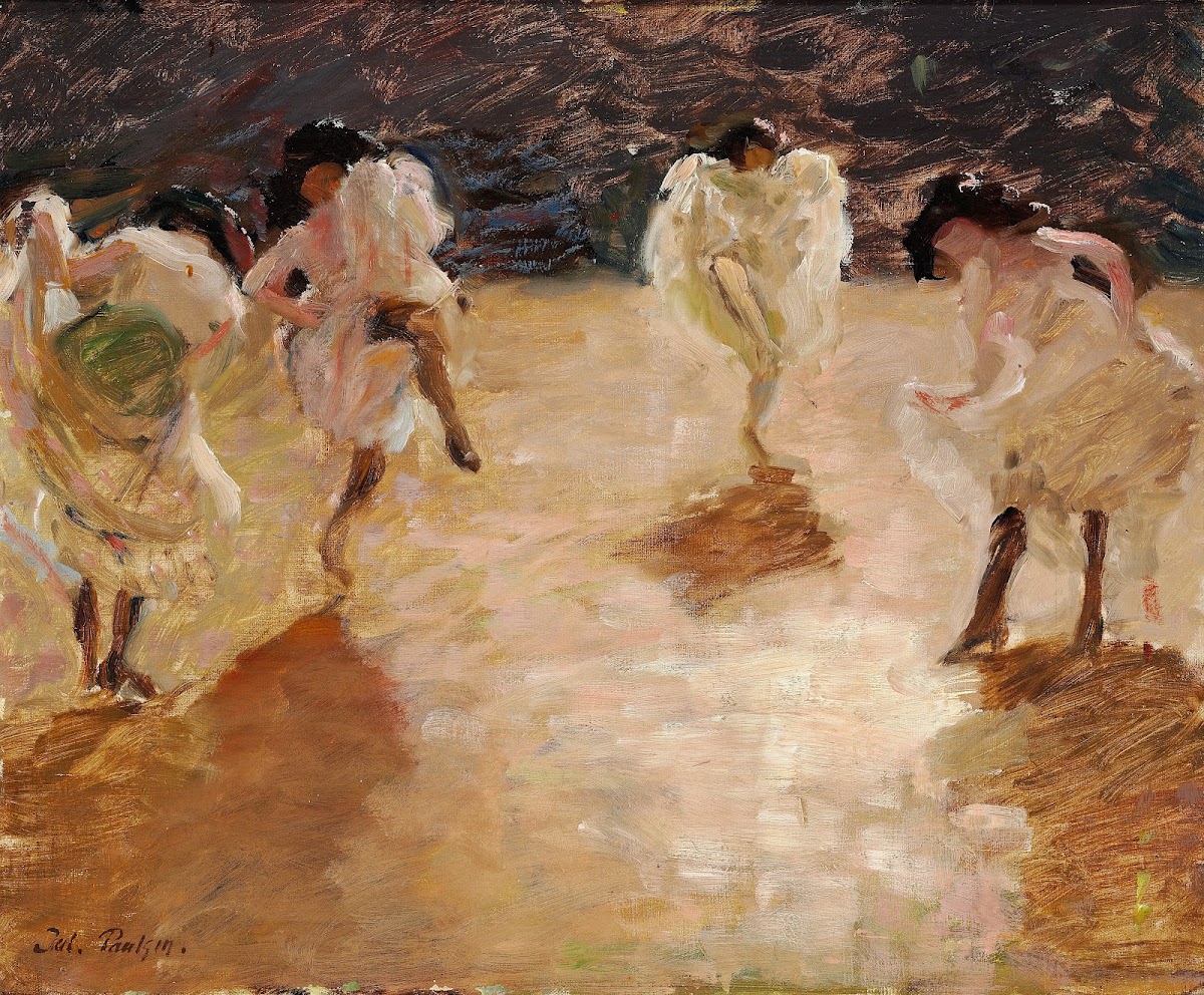 Young women dancing the cancan Paris