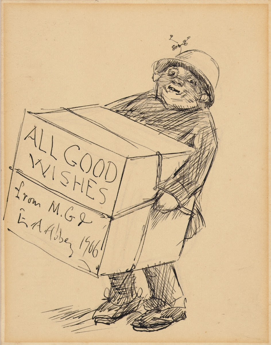 Man Delivering a Holiday Box 1906