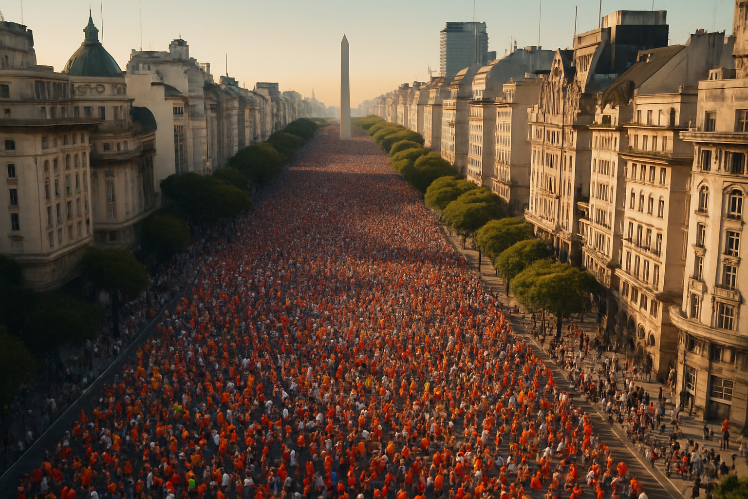 Corredores en el Maratón de Buenos Aires