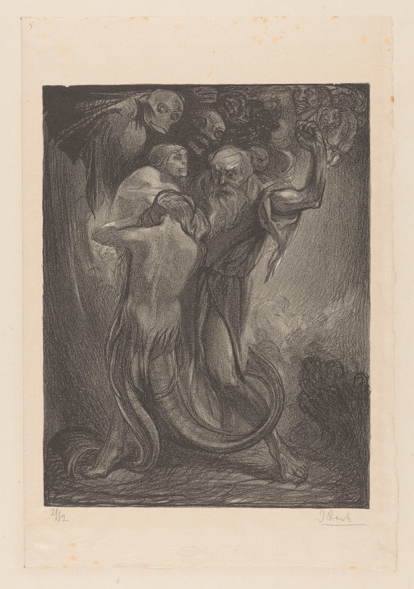 Man in gevecht met demonen