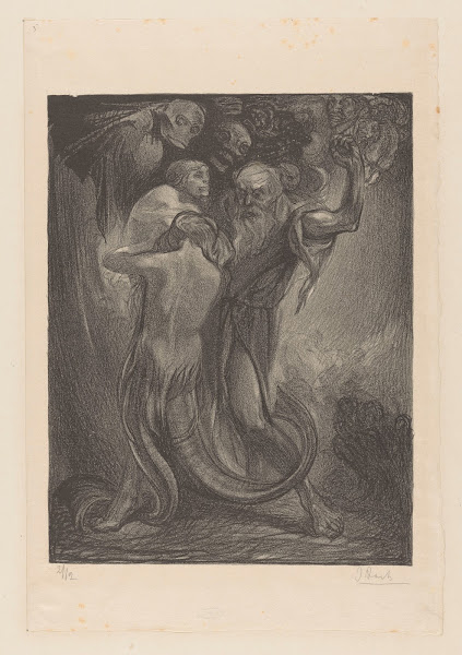 Man in gevecht met demonen