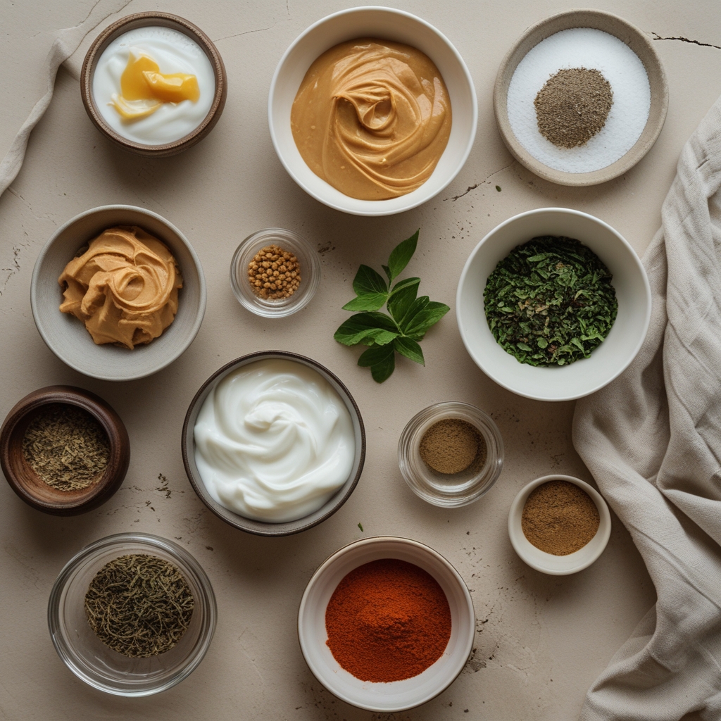 Ingredients for Healthy Peanut Butter Greek Yogurt Cookies - Easy Homemade Snack