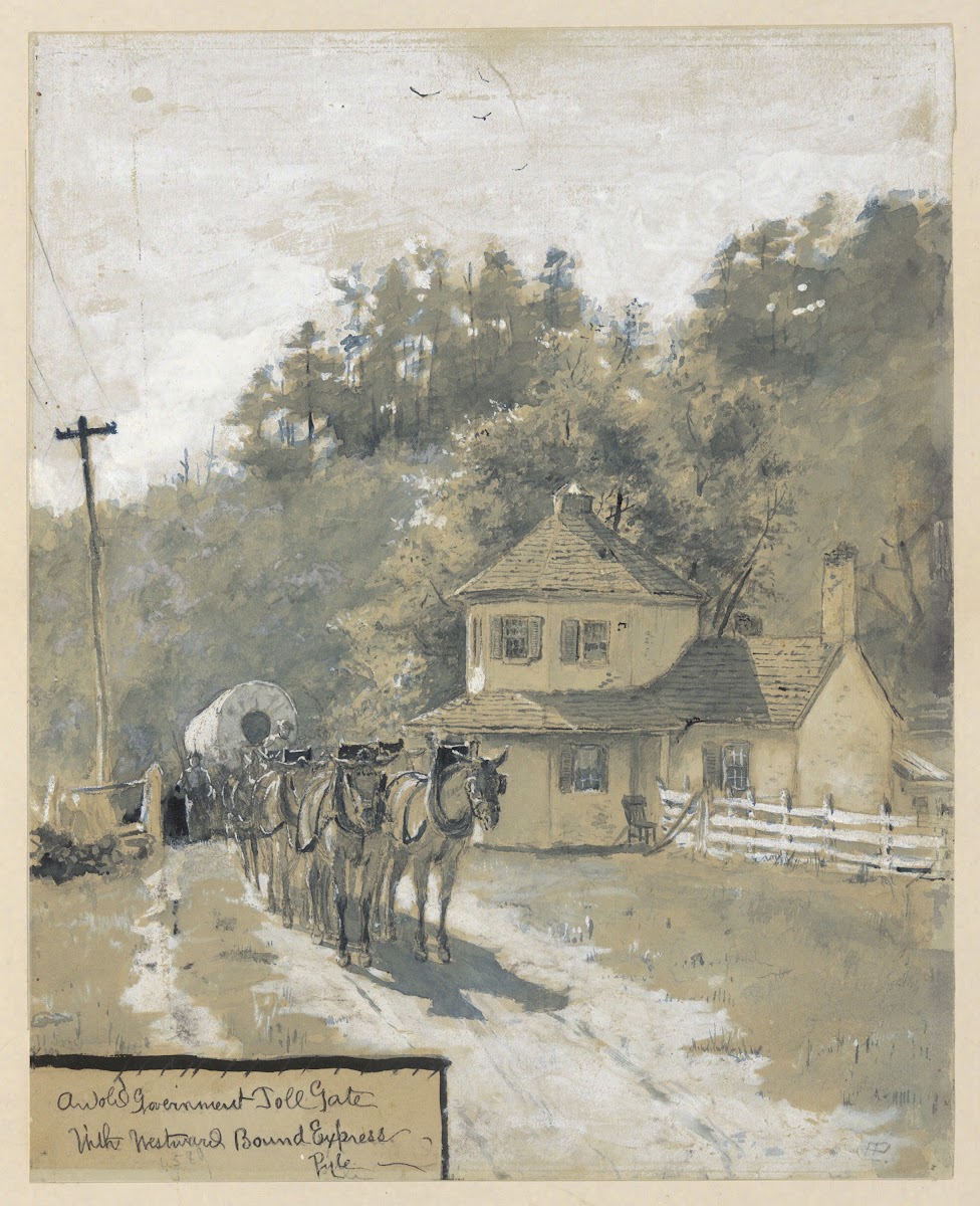 An Old Government Toll Gate with Westward Bound Express ca1879