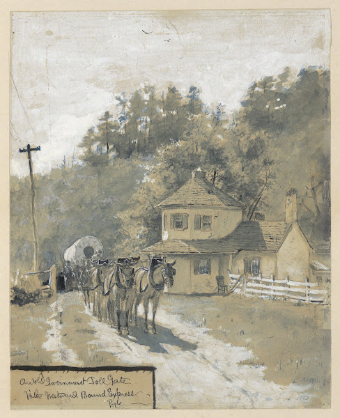 An Old Government Toll Gate with Westward Bound Express ca1879