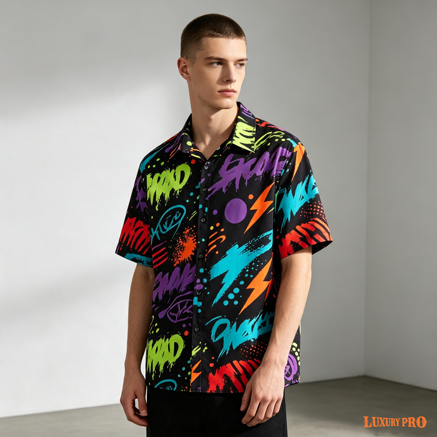AOP EO Cuban Collar Shirt (No Pockets, Slub Linen)