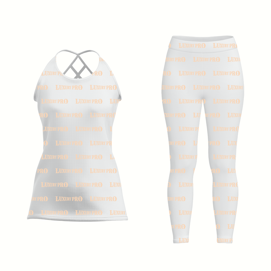 AOP Cutout Tank Top & AOP Yoga Leggings Set