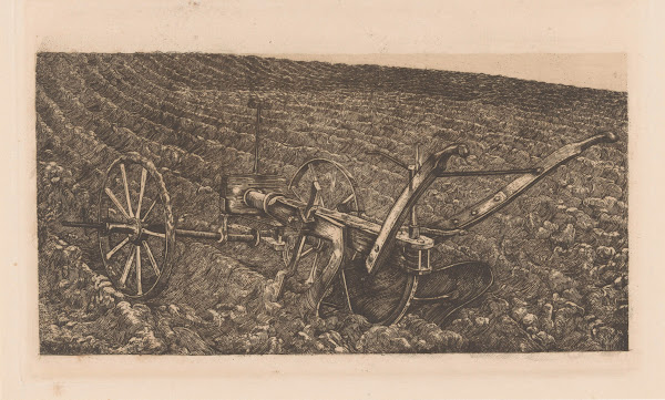 Ploeg op een akker 1900