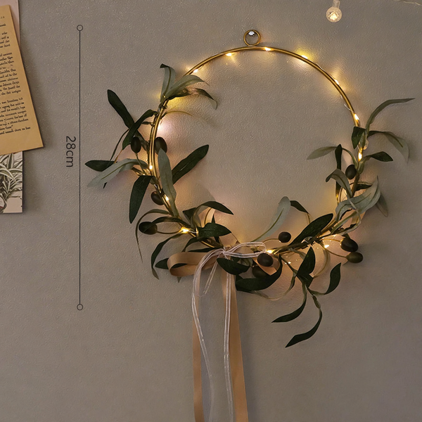 Decorative Christmas wreath with LED lighting