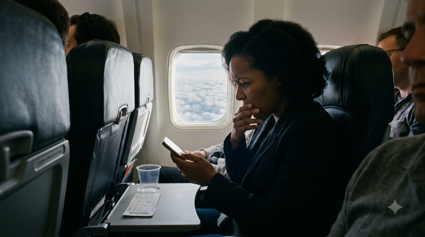 At 30,000 Feet, I Discovered My Husband Had Lied About Where He Was Going.