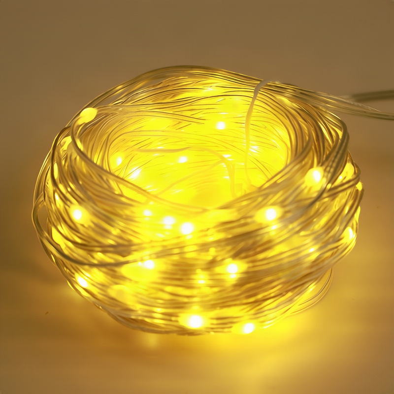 LED-Lichterkette, 10 m, 100 Lichter, USB/Batterie