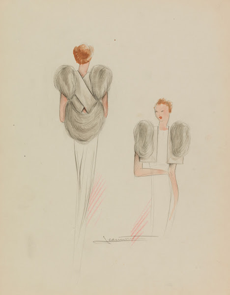 Boléro gris clair avec empiècement de fourrure 1938