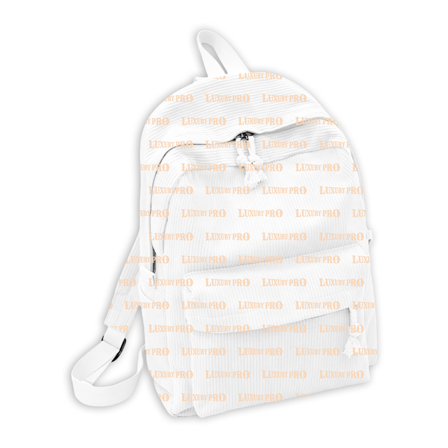 Corduroy Embroidered School Bag