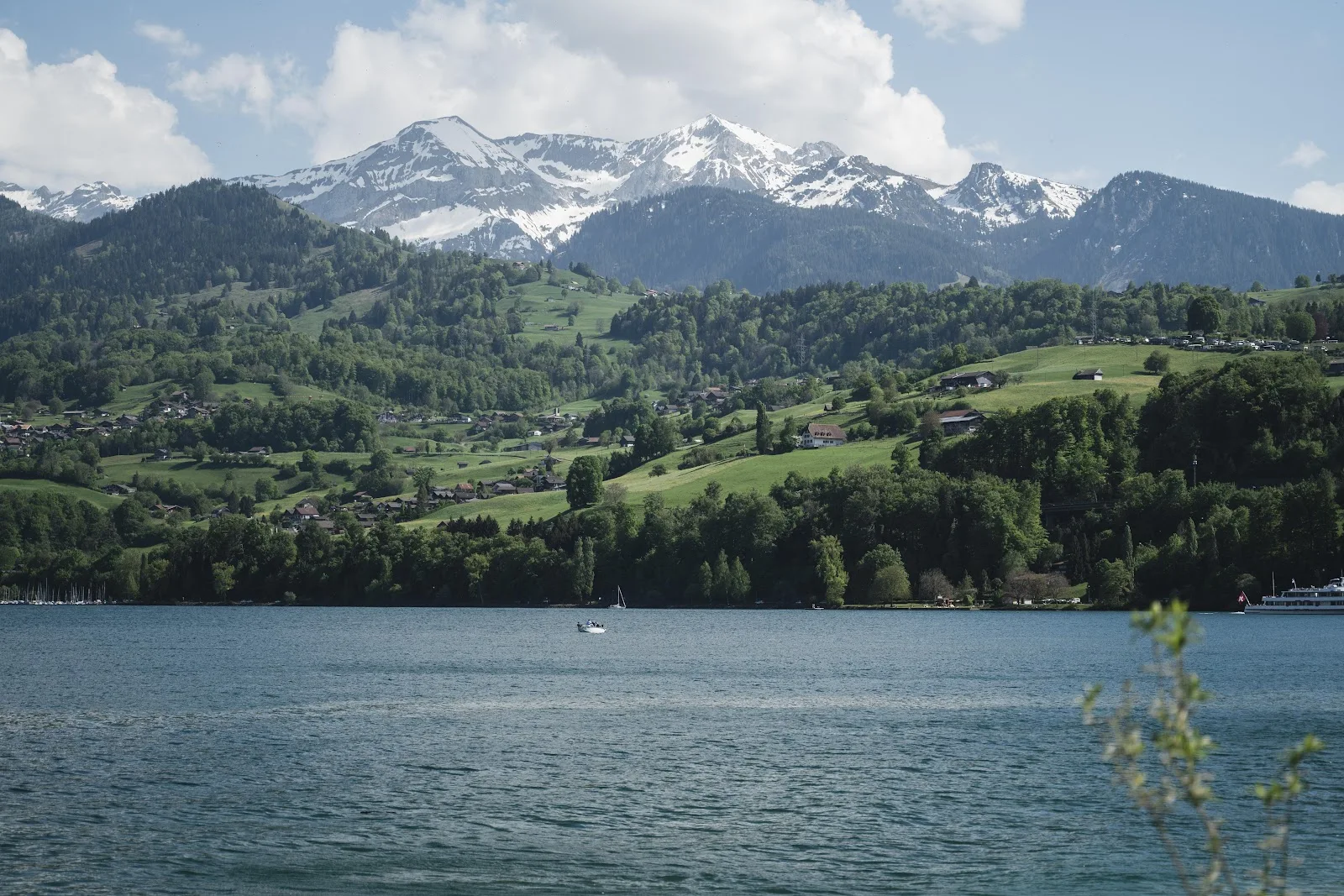 Snowy Mountains Over Blue Lake - Landscape Photography 5K Wallpaper (6048x4032)