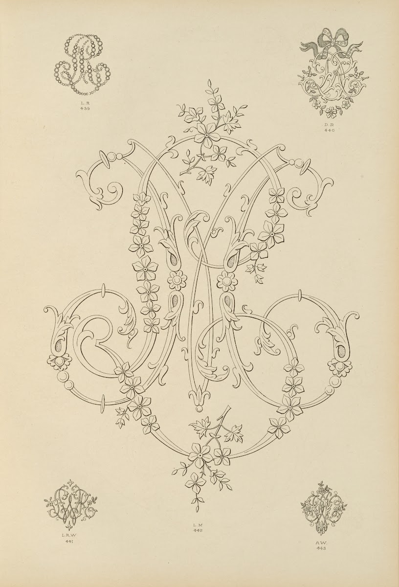 Album de chiffres  monogrammes couronnes de noblesse francaises et etrangeres Pl