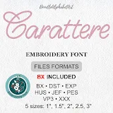 Stitch photo 5 of the Carattere Satin Script Embroidery Font embroidery design