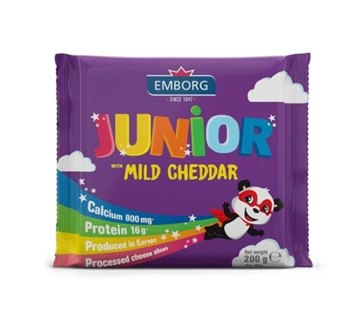 Emborg Junior Mild Cheddar Cheese Slice 10'S 200G