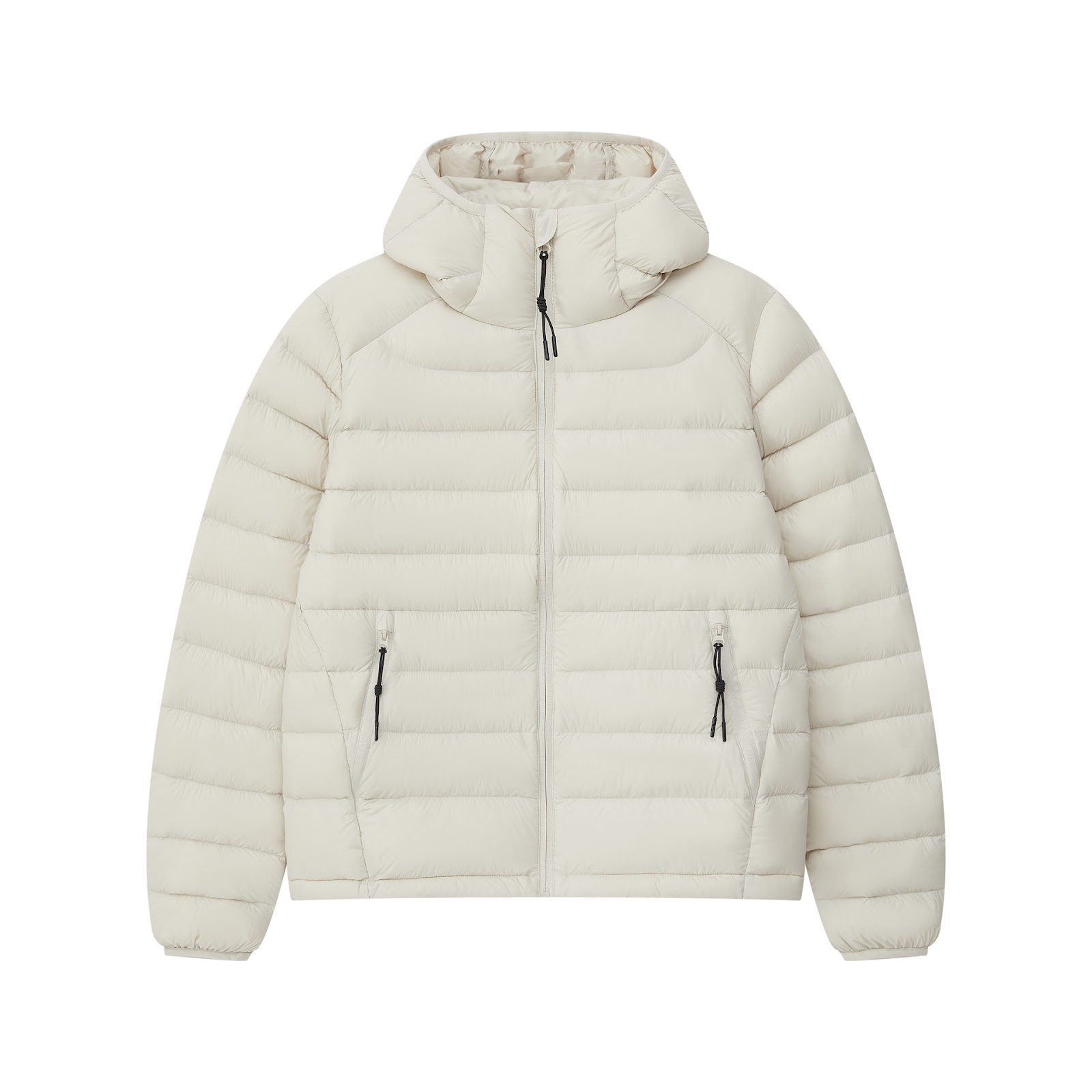 Women's down jacket with hood, padded, warm