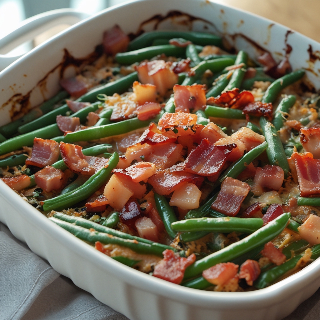 Bacon Loaded Green Bean Casserole – Easy Homemade Comfort Side Dish finished