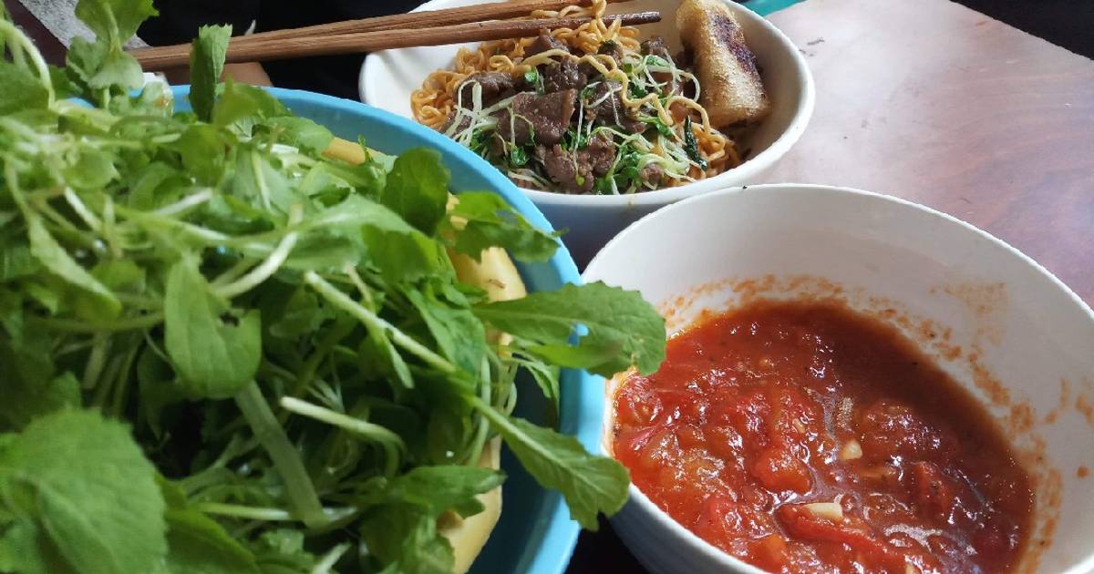 Xốt cà chua chấm cải con/xà lách