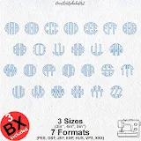 Stitch photo 2 of the Round Monogram Satin Applique Embroidery Font embroidery design