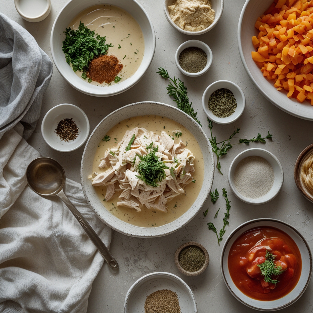 Ingredients for Effortless Creamy Ranch Chicken Crock Pot Recipe – Easy & Family-Friendly