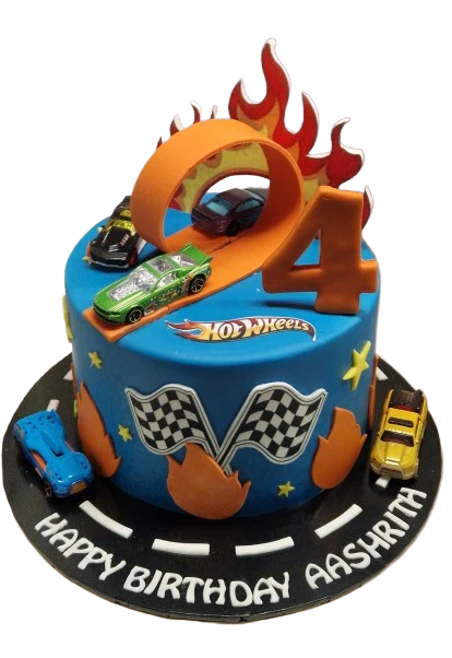 Hot Wheels Themed Birthday Cake CB-NC741