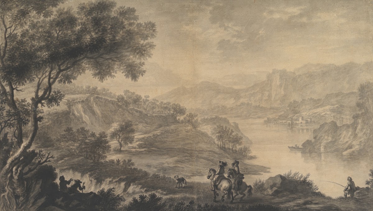 Hilly Landscape with Two Cavaliers and Other Figures in the Foreground 163290