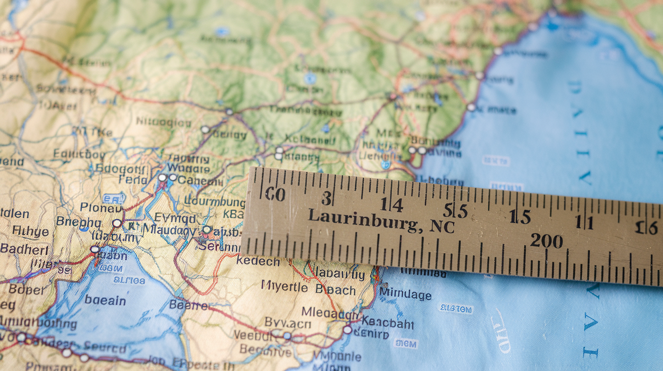 Distance from Laurinburg, NC to Myrtle Beach, SC