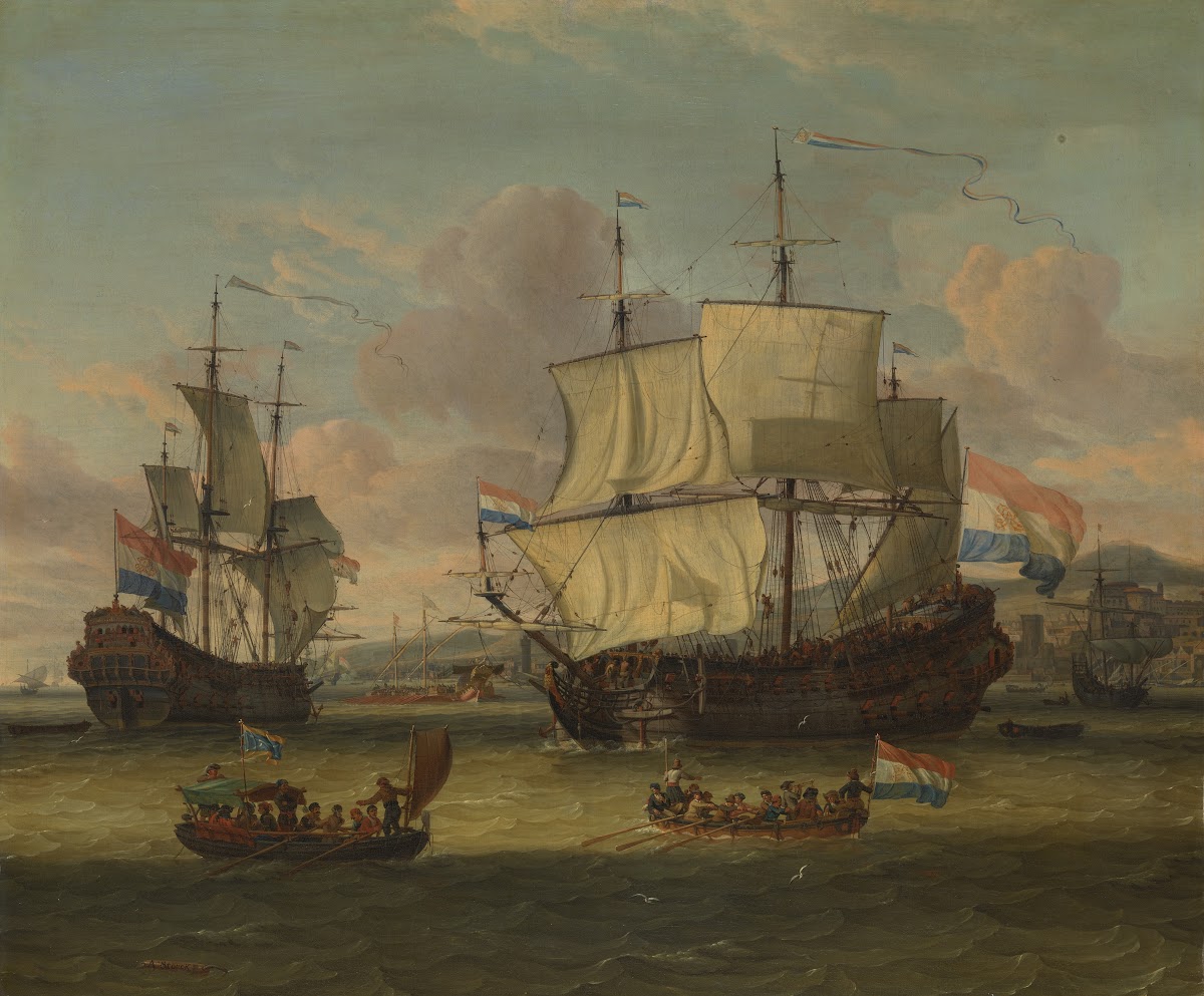 Dutch street sailors at a harbor on the Mediterranean 1660 1680
