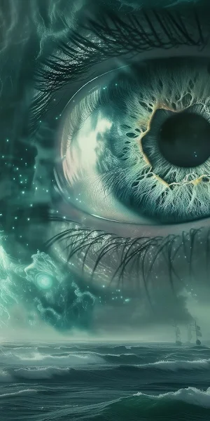 Eye, Ship, Ocean, Fantasy, Surreal 5K Wallpaper Background