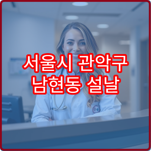 서울시 관악구 남현동 설날 명절 연휴 당직약국 남현역·관악산로 주변 심야 운영 감기약 구매 가능