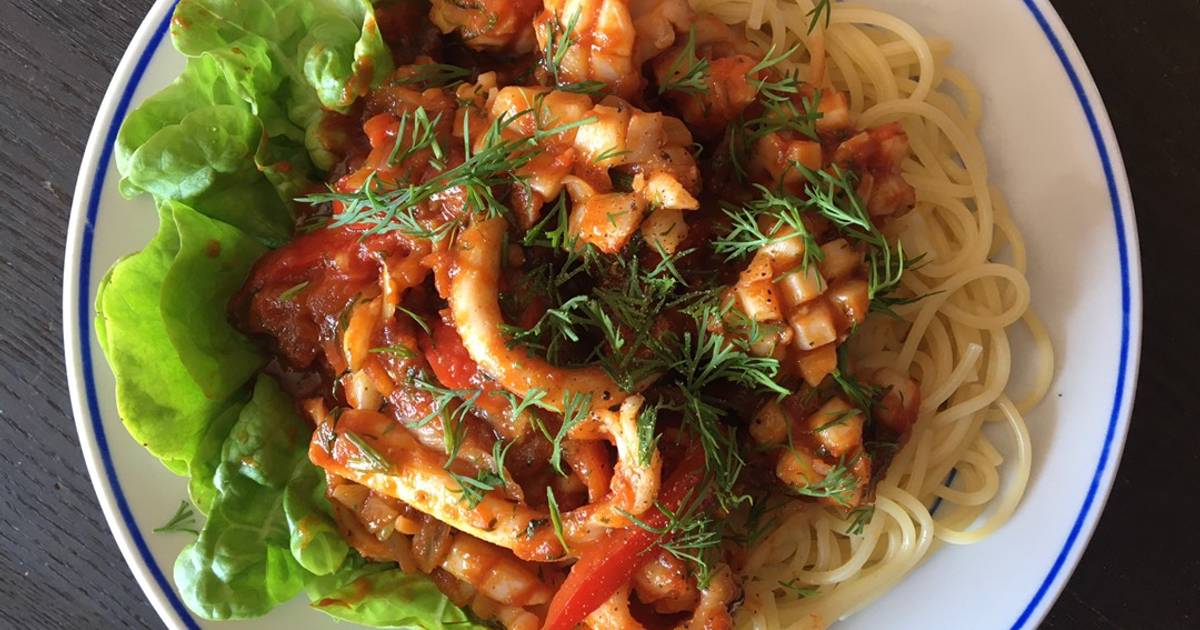 Mì Ý (Spaghetti) Mực Sốt Cà