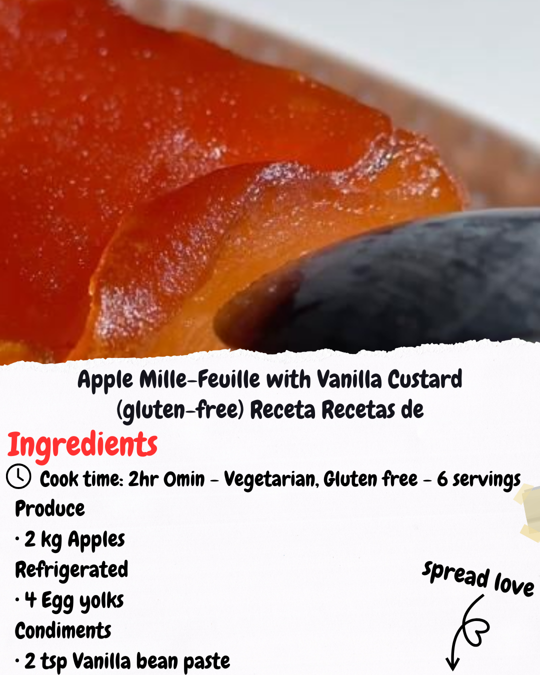 Apple Mille-Feuille with Vanilla Custard (gluten-free) Receta Recetas de
