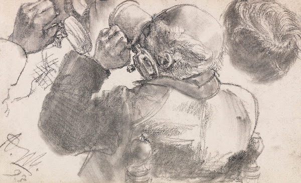 Studie eines biertrinkenden Mannes 1893