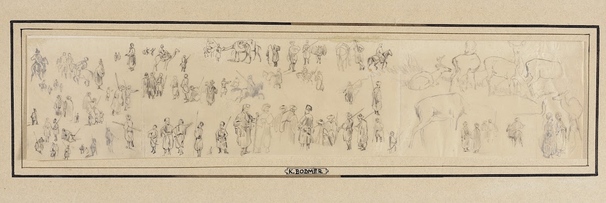 Sheet of Figure and Animal Studies 19th century