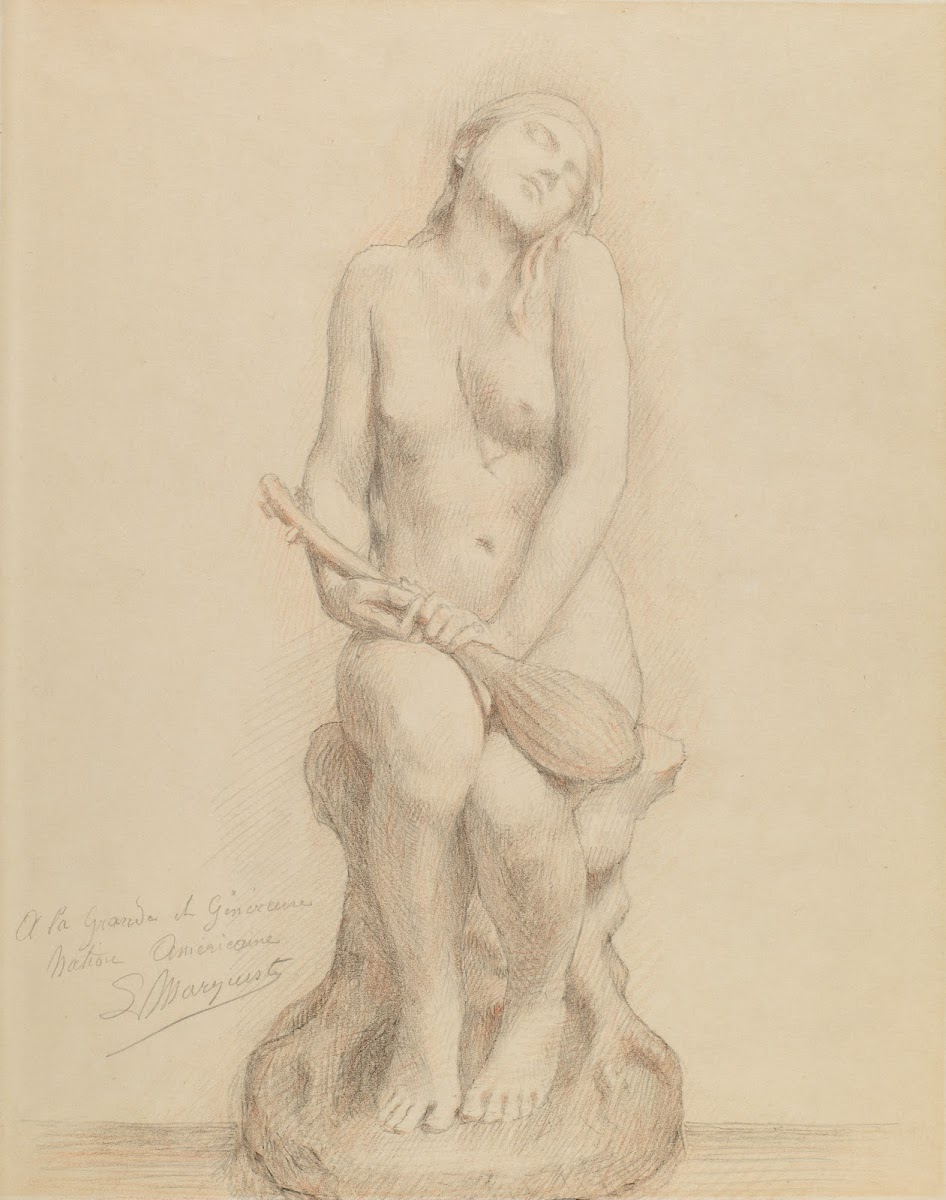 Nude Figure with Mandolin
