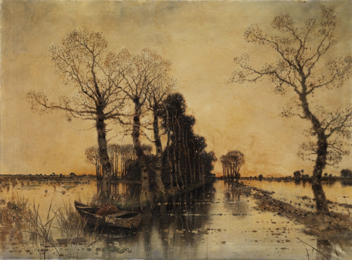 Moorlandschaft mit überschwemmter Allee